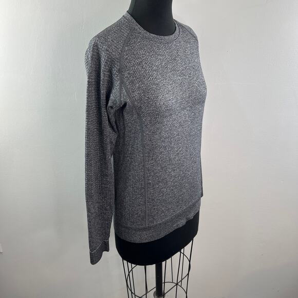 Lululemon Engineered Warmth Wool Long Sleeve Crew Black White Pullover Top Sz? M - Picture 6 of 10
